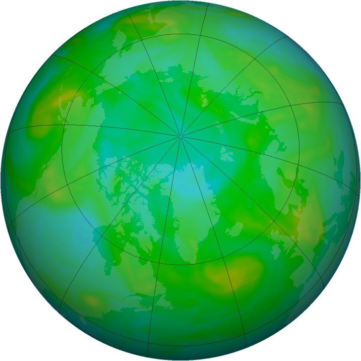 Arctic ozone map for 24 July 2007